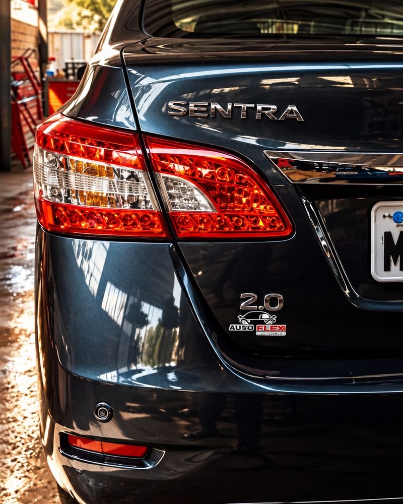 Traseira do Nissan Sentra com acabamento espelhado