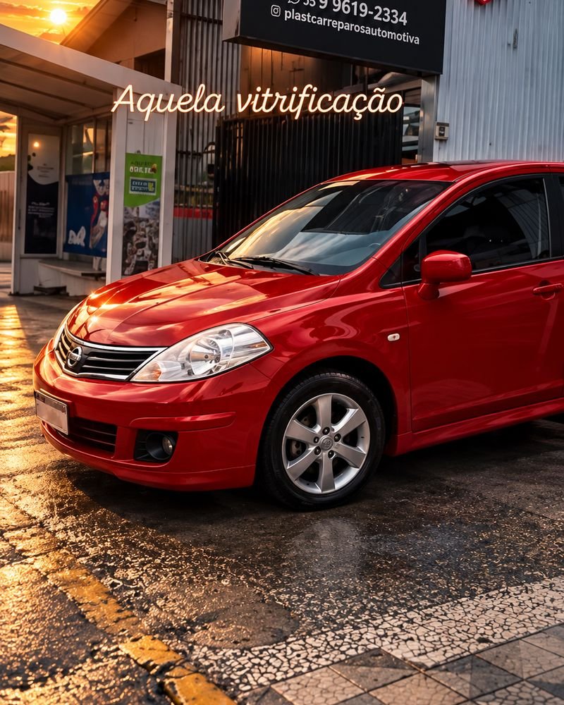 Nissan Tiida vermelho após vitrificação